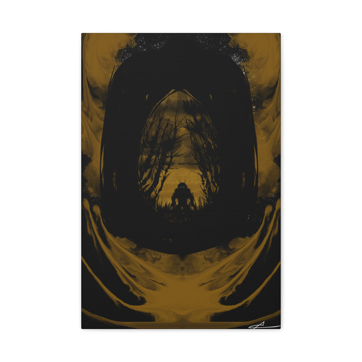 Unfurl — Dark Abstract Art 8" x 12"