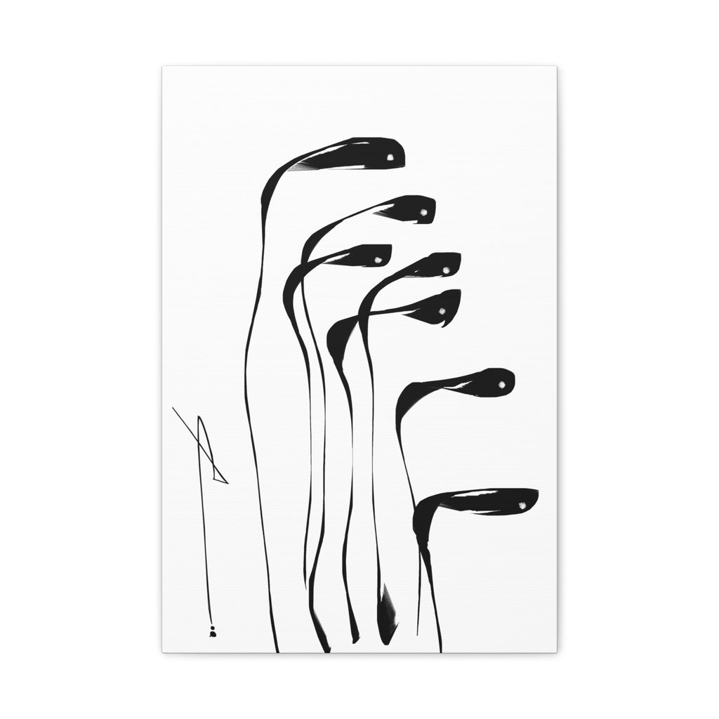 Minimalist Abstract Art Black & White Canvas Print 16 x 24