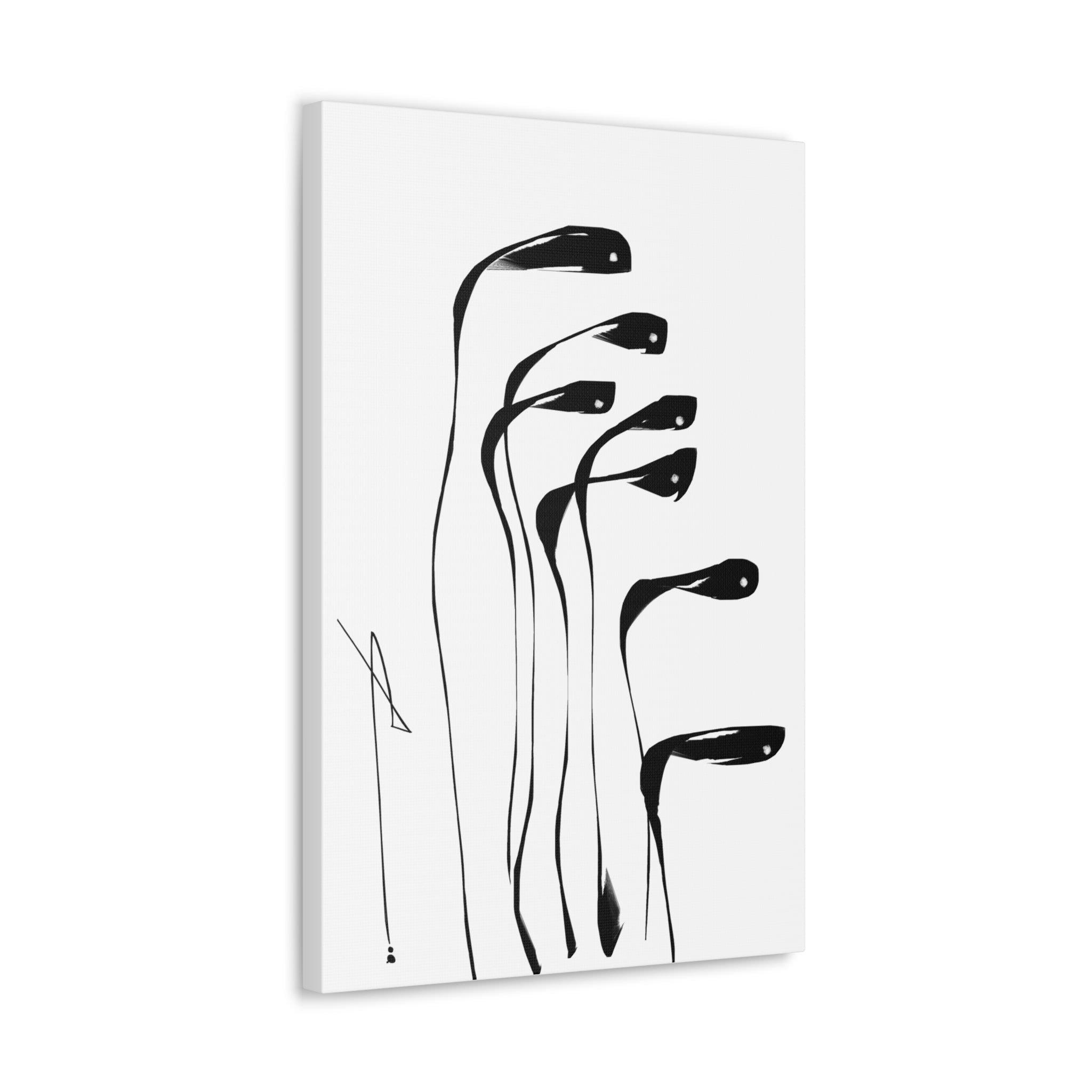 Minimalist Abstract Art Black & White Canvas Print 16 x 24